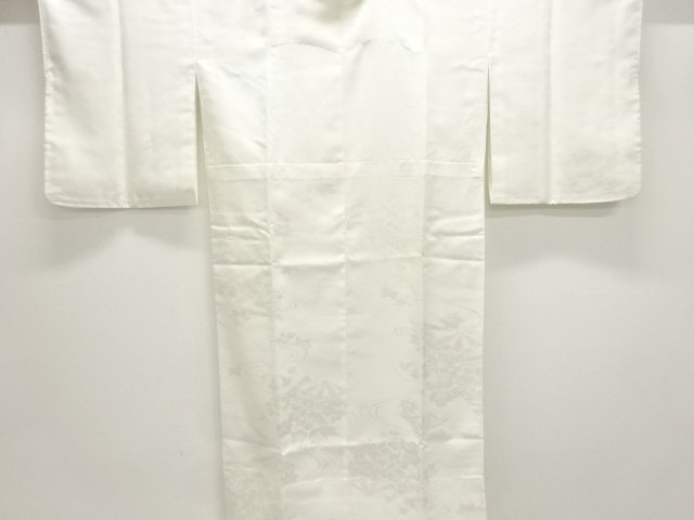 波車に草花模様織出し単衣長襦袢